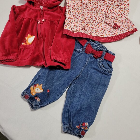 Gymboree Adorable Fox VGUC 12-18 month Jeans 18-24 shirt & Jacket set. Mixed Z27 - Picture 4 of 4